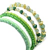 4Pcs 4 Style Natural & Synthetic Mixed Gemstone & Glass Beaded Stretch Bracelets Set BJEW-JB09606-01-2