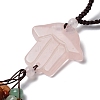 Hamsa Hand/Hand of Miriam Gemstone Pendant Decorations HJEW-R127-02-6