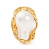 Irregular Oval Alloy Adjustable Rings for Women RJEW-M018-03G-2