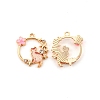 Light Gold Alloy Enamel Pendants FIND-WH0110-002-1