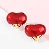 Brass Heart Stud Earrings EJEW-C152-05A-01-1