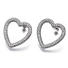 Brass Micro Pave Clear Cubic Zirconia Stud Earrings EJEW-T046-012P-NF-1