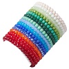 15Pcs 15 Colors Faceted Rondelle Imitation Jade Glass Beaded Stretch Bracelet Sets BJEW-JB10790-5