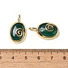 Natural Green Onyx Agate(Dyed & Heated) Oval Pendants G-K371-01G-01-3