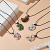 Mixed Gemstone Moon Pendant Necklaces for Women NJEW-JN04270-2