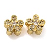 Rack Plating Brass  Micro Pave Cubic Zirconia Beads KK-I718-41G-1