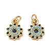 Brass Micro Pave Cubic Zirconia Charms CU-CBAF0F8-17B-G-1