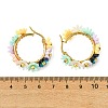 201 Stainless Steel & Resin Beaded Flower Hoop Earrings EJEW-JE07175-02-5