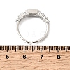 Brass with Cubic Zirconia Cuff Rings for Women RJEW-B160-07A-P-4