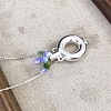 Alloy Donut Shape Wearable Flower Vase Pendant Necklaces for Women WG60C45-01-4
