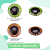 BENECREAT 72Pcs 2 Colors Eye Printed Glass Cabochons GGLA-BC0001-009-2