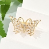 Butterfly Brass Micro Pave Colorful Cubic Zirconia Finger Rings for Women RJEW-G343-30G-02-3