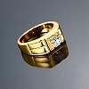 Real 18K Gold Plated Brass Cubic Zirconia Wide Band Rings For Men RJEW-BB06392-10G-3