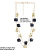 Resin & CCB Plastic Nuggets Double Layer Necklaces with Alloy Chains for Women WG8113C-01-2