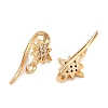 Brass Micro Pave Clear Cubic Zirconia Star Earring Hooks LS-KK-A274-06G-2