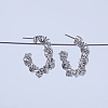 Twisted C-shaped Brass Stud Earrings WL5525-1