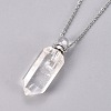 Natural Quartz Crystal Openable Perfume Bottle Pendant Necklaces G-K295-C-P-2