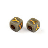 Plating Acrylic Beads OACR-N140-01G-Y-2