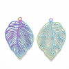 Ion Plating(IP) 201 Stainless Steel Filigree Pendants STAS-R102-34-2