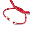 Fortune Cat Handmade Porcelain & Natural Carnelian & Acrylic Braided Bead Bracelets BJEW-JB10504-4