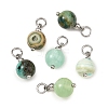 Natural Green Line Jasper Pendants PALLOY-JF06020-02-1