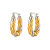 Two Tone 304 Stainless Steel Hoop Earrings for Women ZB8618-2-1