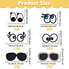 36Pcs 6 Style Eye & Glasses Computerized Embroidery Cloth Iron on Patches DIY-FG0004-72-2