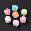 UV Plating Rainbow Iridescent Acrylic European Beads X-SACR-E009-40-2