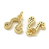 Rack Plating Brass Micro Pave Cubic Zirconia Pendants KK-K386-02D-G-2