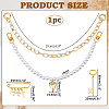 Aluminum Curb Chains & Round White Imitated Pearl Acrylic Beaded Double Layer Purse Decorative Chains HJEW-HS00068-2