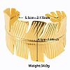 Stylish European and American Feather 304 Stainless Steel Cuff Bangles for Women UO1874-2-1