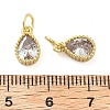 Brass Micro Pave Cubic Zirconia Charms KK-C092-09G-3