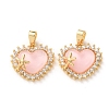 Brass Micro Pave Clear Cubic Zirconia Pendants KK-A304-26G-02-1
