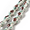 Handmade Printed Porcelain Beads PORC-F005-03E-4