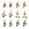 Crafans 30Pcs 6 Colors Artificial Plastic Maple Leaf AJEW-CF0001-03-1