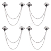 4Pcs Bee Zinc Alloy Rhinestone Fringed Brooches JEWB-FH0002-33P-1