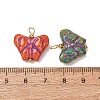 Baking Paint & Golden Metal Enlaced Glass Pendants GL-CBA010C-05G-3