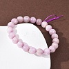 Natural Kunzite Round Beads Stretch Bracelets for Women Men BJEW-A149-01-3