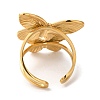 Butterfly 304 Stainless Steel Open Cuff Rings for Women RJEW-S415-05G-4