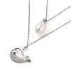 925 Sterling Silver with Shell Necklaces STER-Z009-20P-2