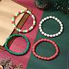 4Pcs Polymer Clay Column Beaded Stretch Bracelets Sets for Women BJEW-JB10998-2