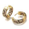 Rack Plating Brass Micro Pave Cubic Zirconia Hoop Earrings EJEW-H016-23G-2