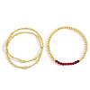 3 Pcs Birthstone Glass Imitation Quartz Brass Bead Bracelet KF1017-1-1