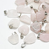 Natural Rose Quartz Pendants G-T085-07-1