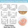 Beebeecraft 60Pcs 6 Styles 925 Sterling Silver Open Jump Rings STER-BBC0006-55-2