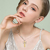 25Pcs 5 Styles Natural Green Aventurine & Lapis Lazuli & Red Aventurine & Citrine & Amethyst Pendants PALLOY-HY00024-7