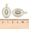 Brass Micro Pave Cubic Zirconia Pendants KK-T070-24G-3