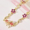 Brass Micro Pave Cubic Zirconia Link Chain Bracelets for Women BJEW-C156-04E-03G-3