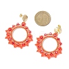 Glass Seed Bead Woven Stud Earrings EJEW-MZ00597-01-4
