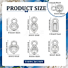 6Pcs 6 Styles 925 Sterling Silver Pave Crystal Rhinestone Charms STER-BC0003-72-2